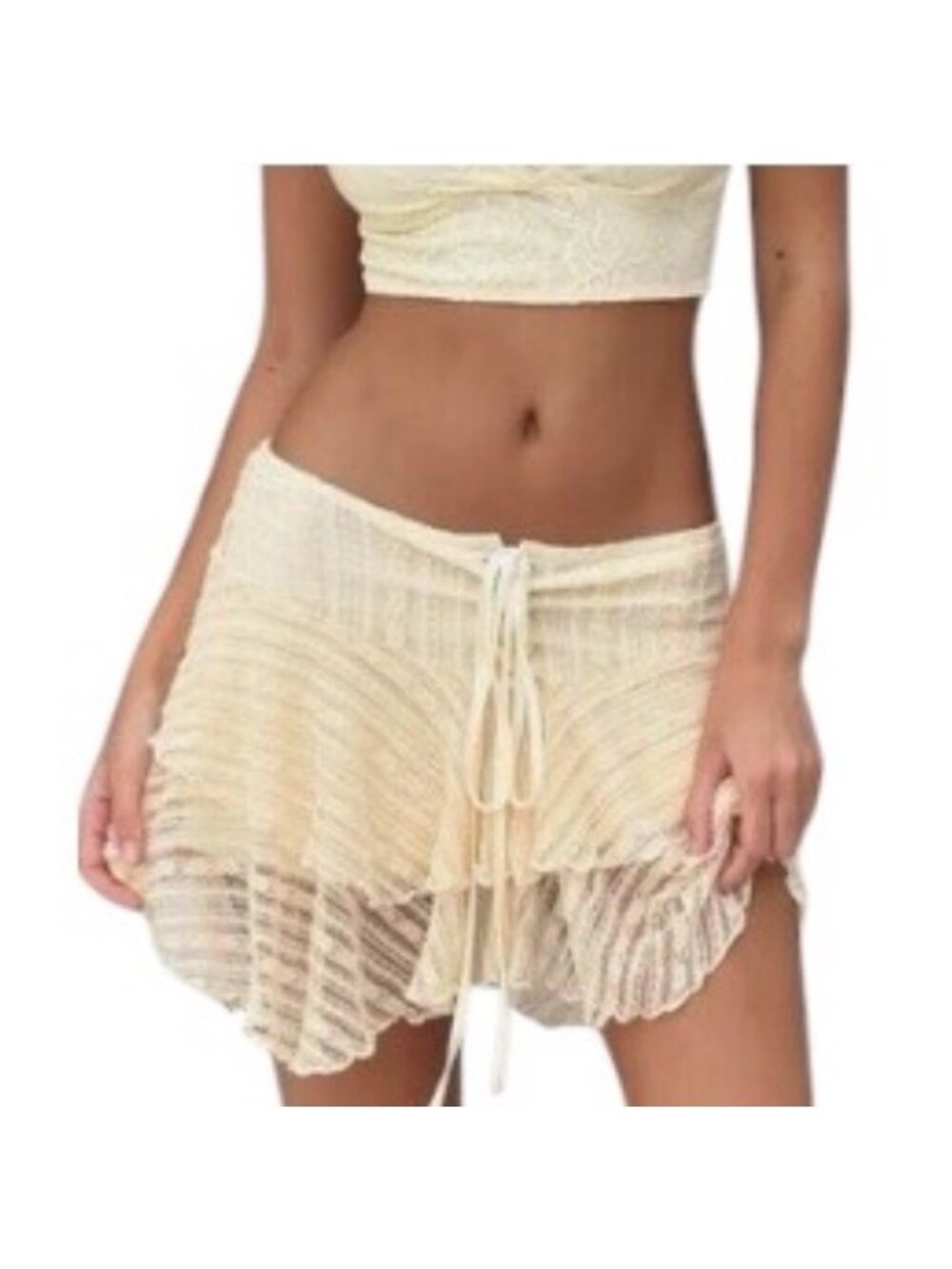 Peppermayo Ivory Coconut Cove Preppy Snobby Beach Travel Mini Skirt Size 10